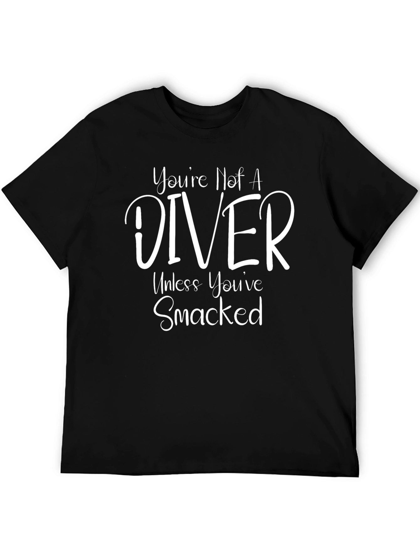 Black Funny Diver Graphic T-Shirt - You're Not A Diver view 5