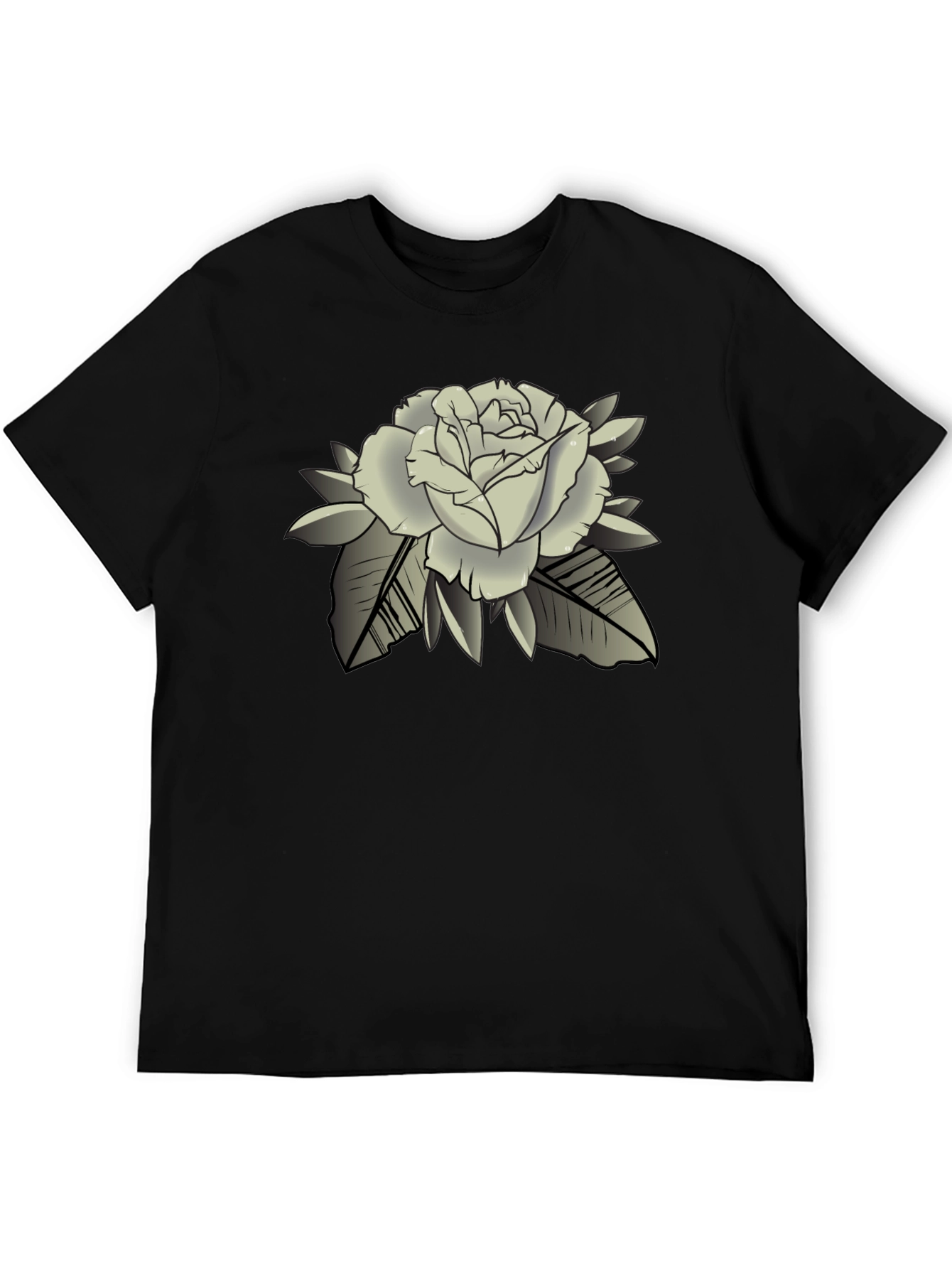 Black Rose Graphic Black T-Shirt - Classic Style view 5