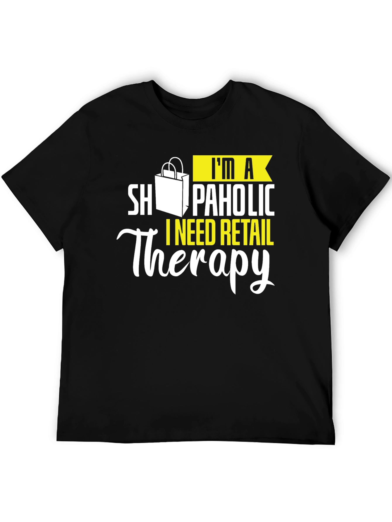 Retail Therapy Graphic Tee - Black Cotton T-Shirt - 5