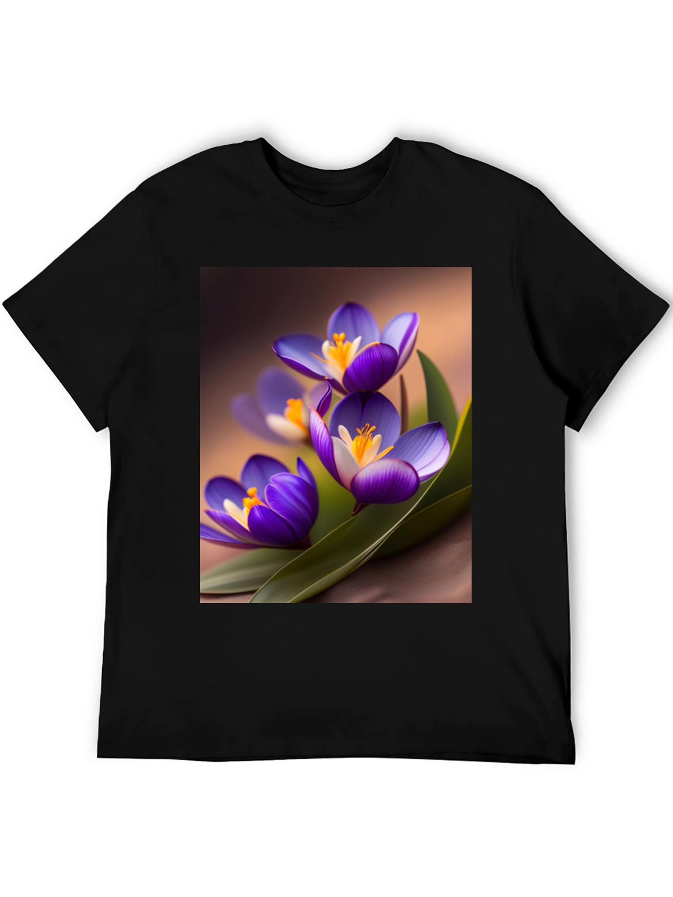 Black Floral Crocus Graphic Tee - Black view 5