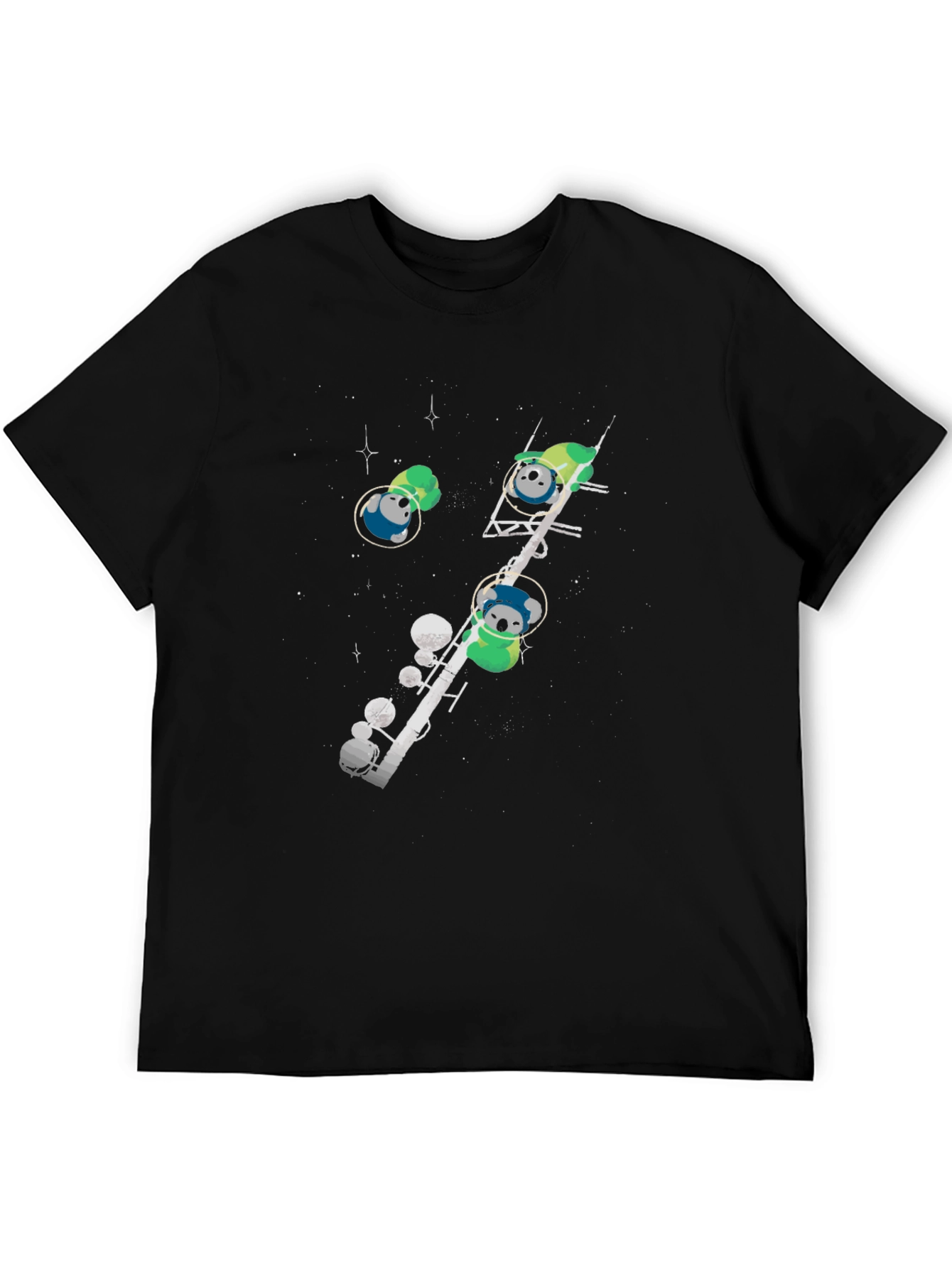 Black Space Koala T-Shirt - Astronaut Design view 5