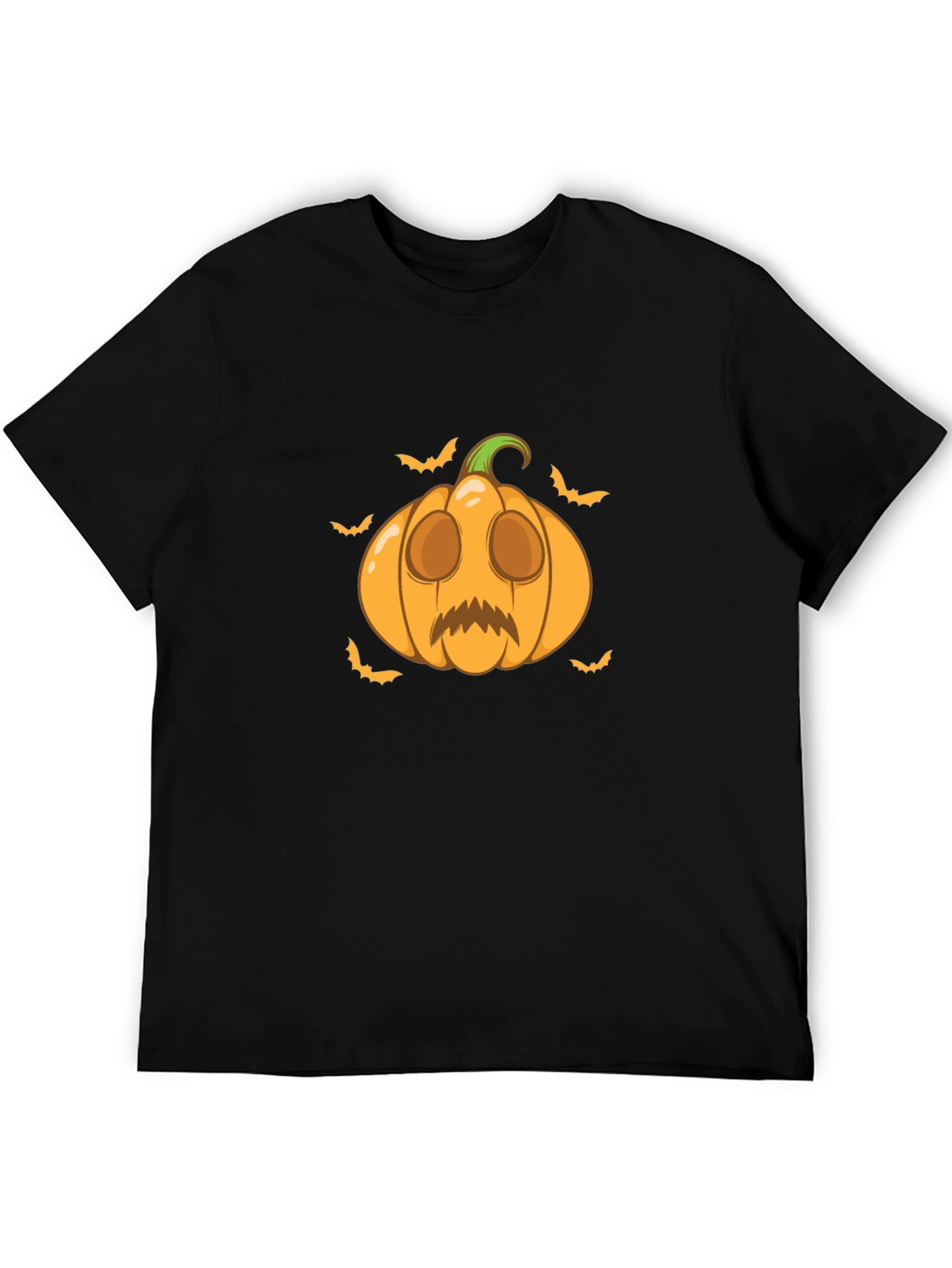 Black Halloween Pumpkin Graphic Tee - Spooky Season Shirt view 5
