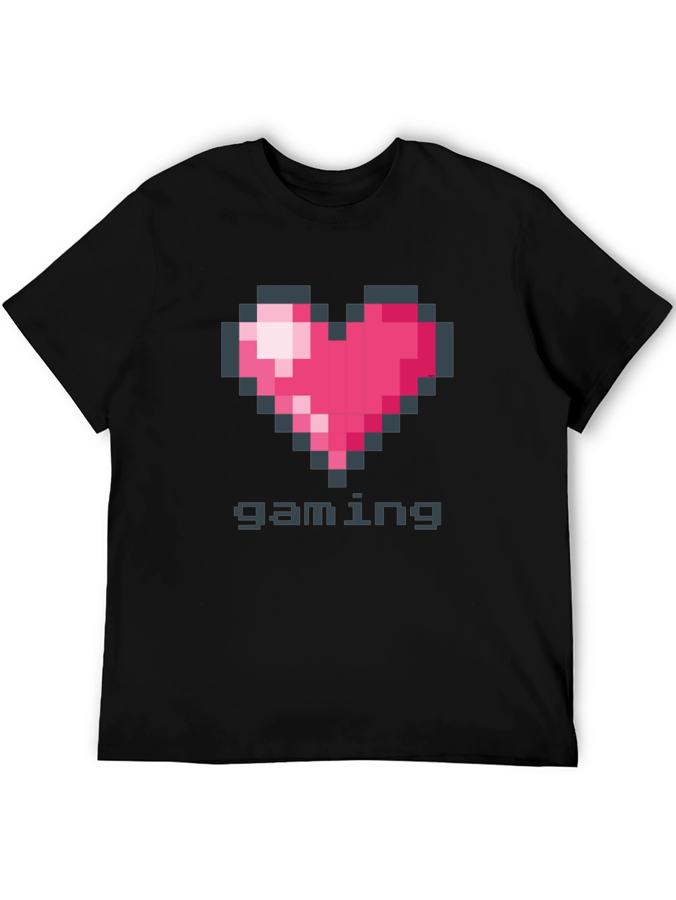 Black Pixel Heart Gaming T-Shirt view 5