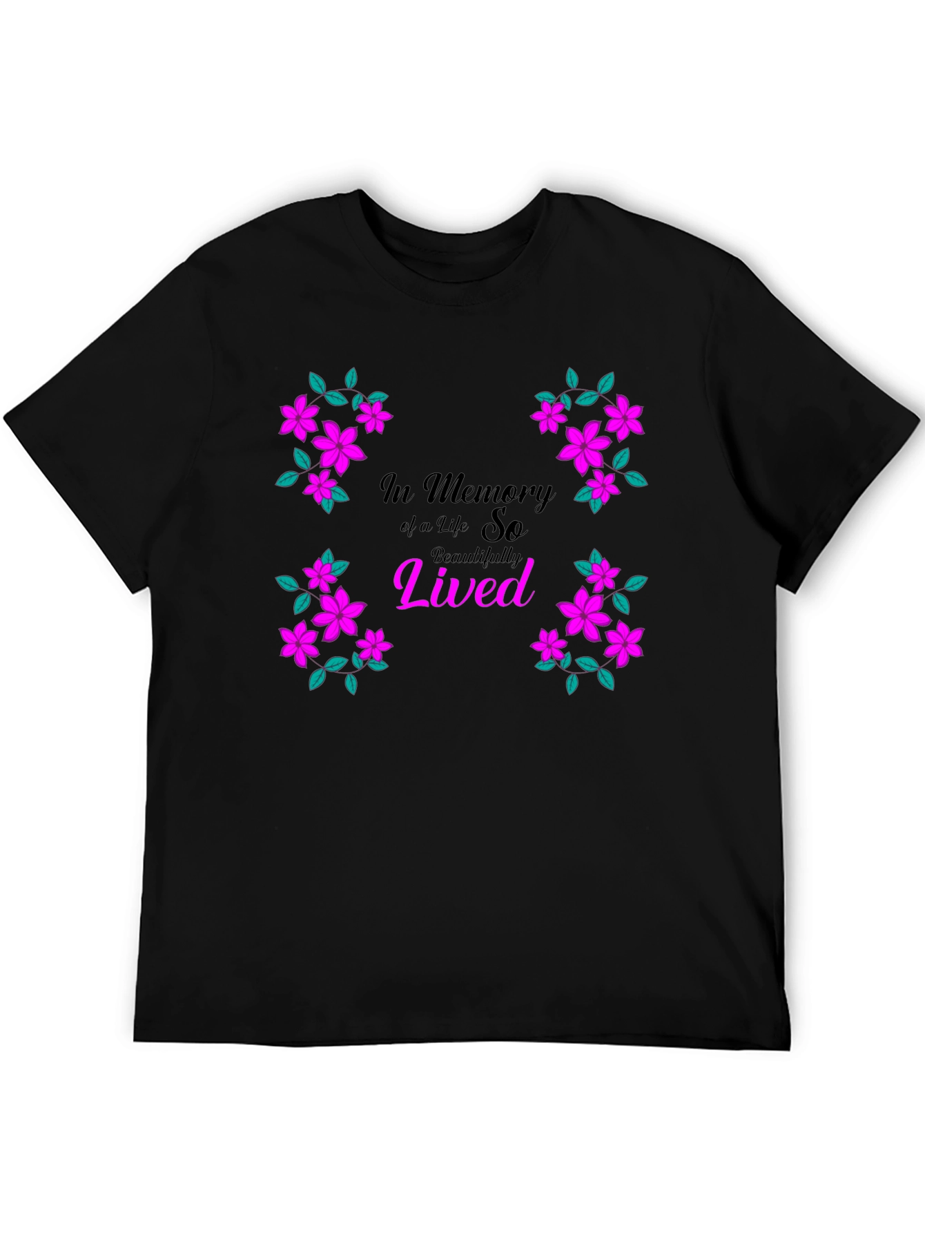 Black In Memory Of a Life So Beautifully Lived T-Shirt view 5