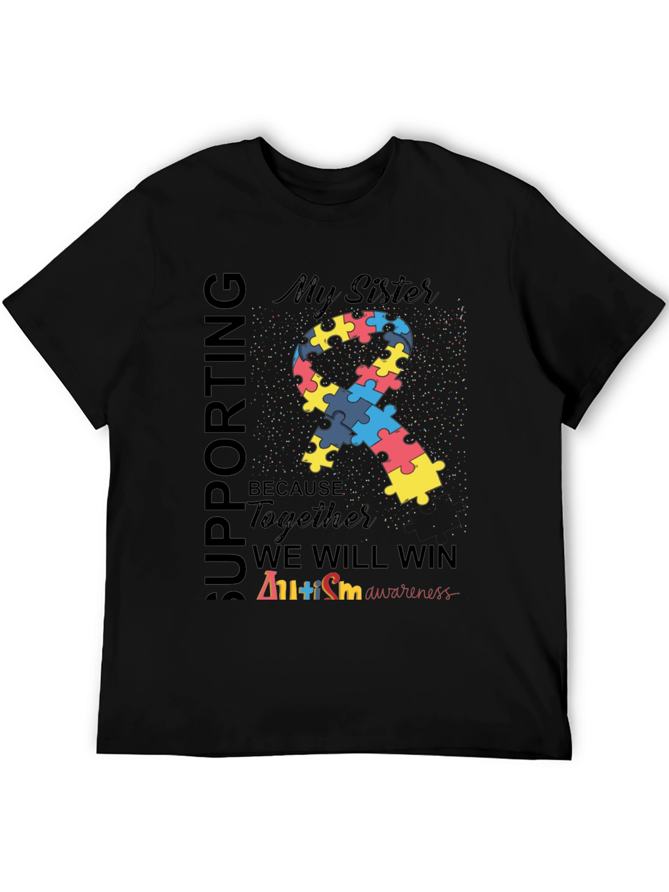 Autism Awareness T-Shirt - My Sister, Together We Win - 5