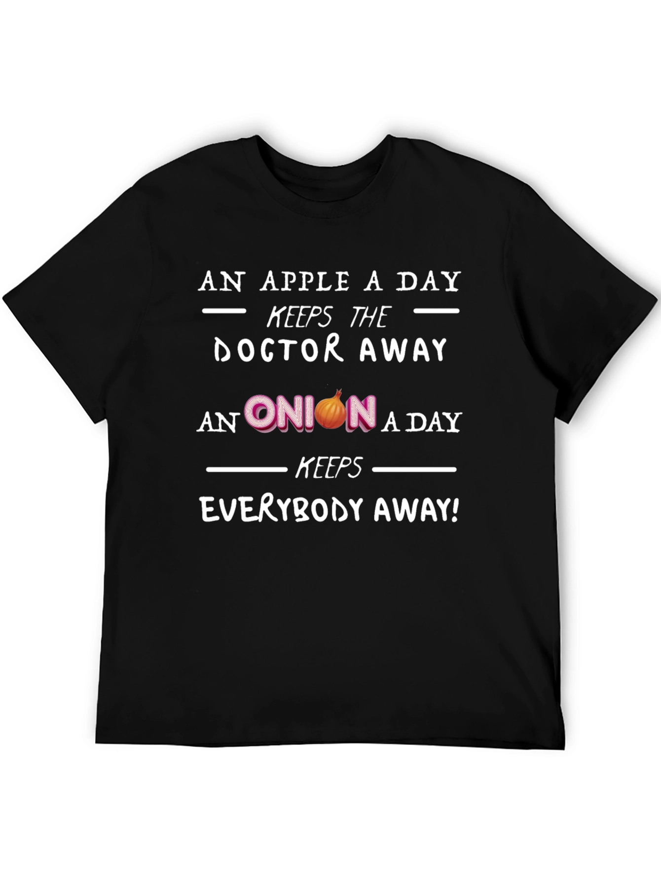 Black Funny Onion T-Shirt - Keeps Everybody Away! view 5