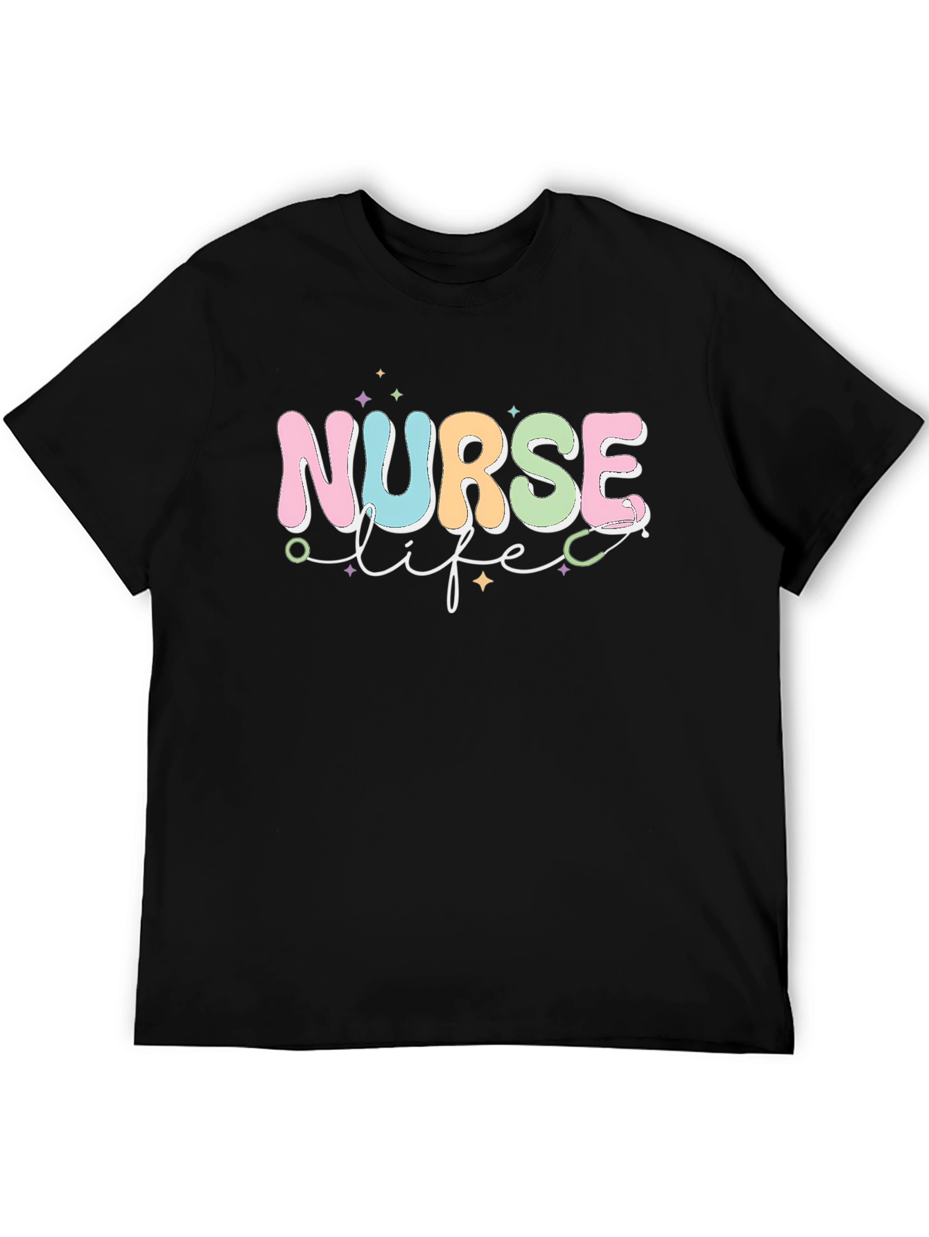 Black Nurse Life Graphic Tee - Black Unisex T-Shirt view 5