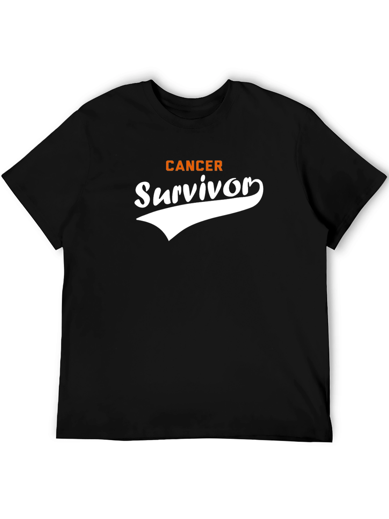 Black Cancer Survivor T-Shirt - Black Cotton Tee view 5