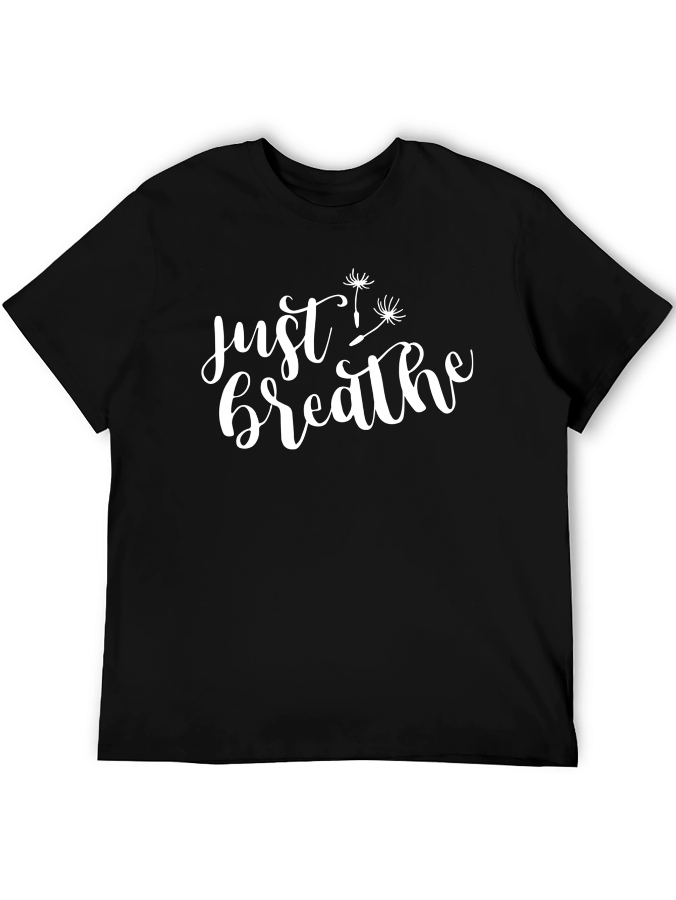 Black Just Breathe Graphic Tee - Black Cotton T-Shirt view 5