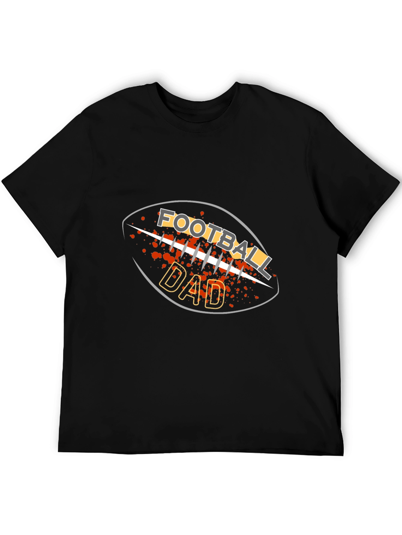 Black Football Dad Graphic T-Shirt - Black Tee view 5