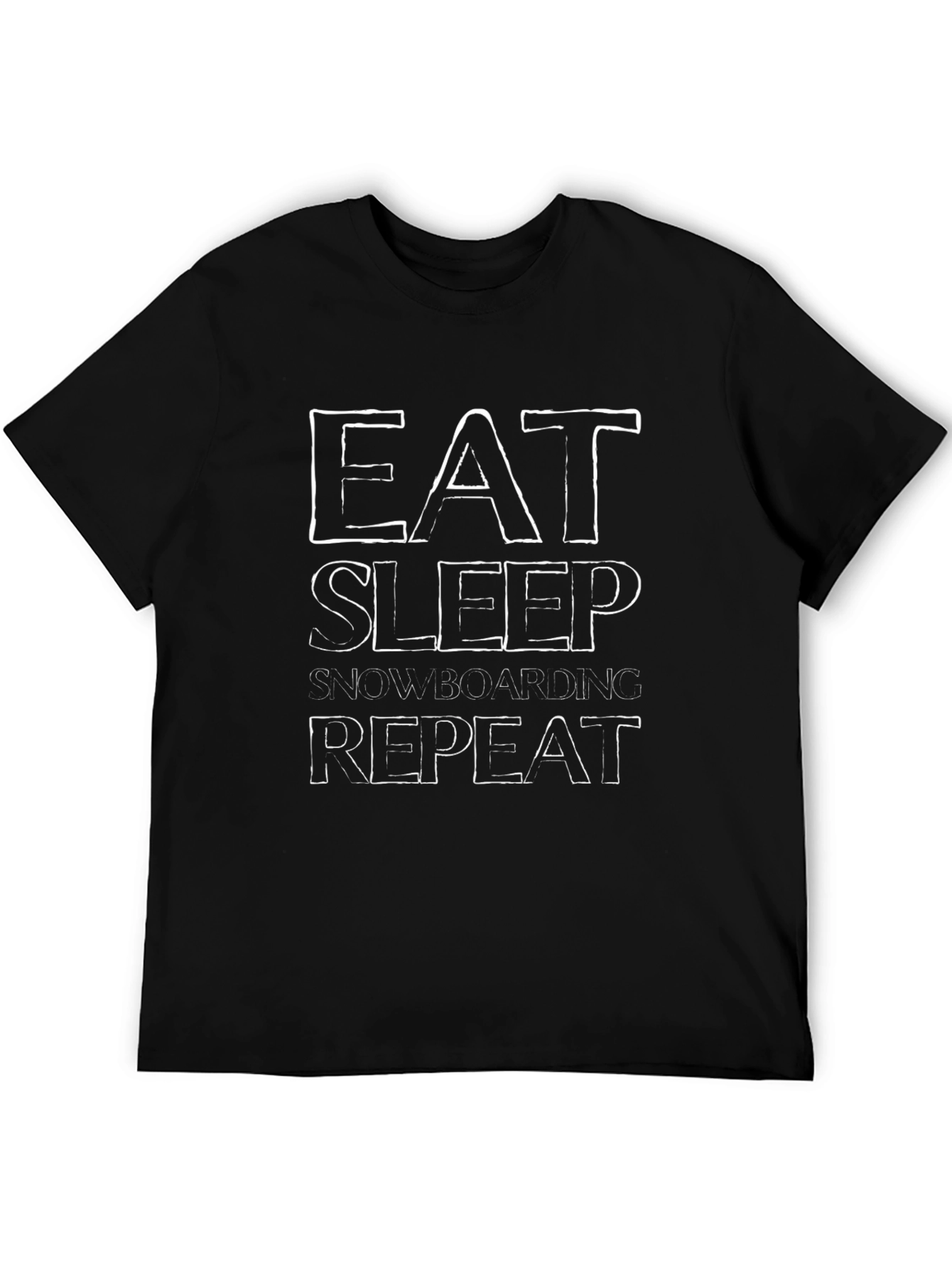 Black Eat Sleep Snowboarding Repeat Black T-Shirt view 5