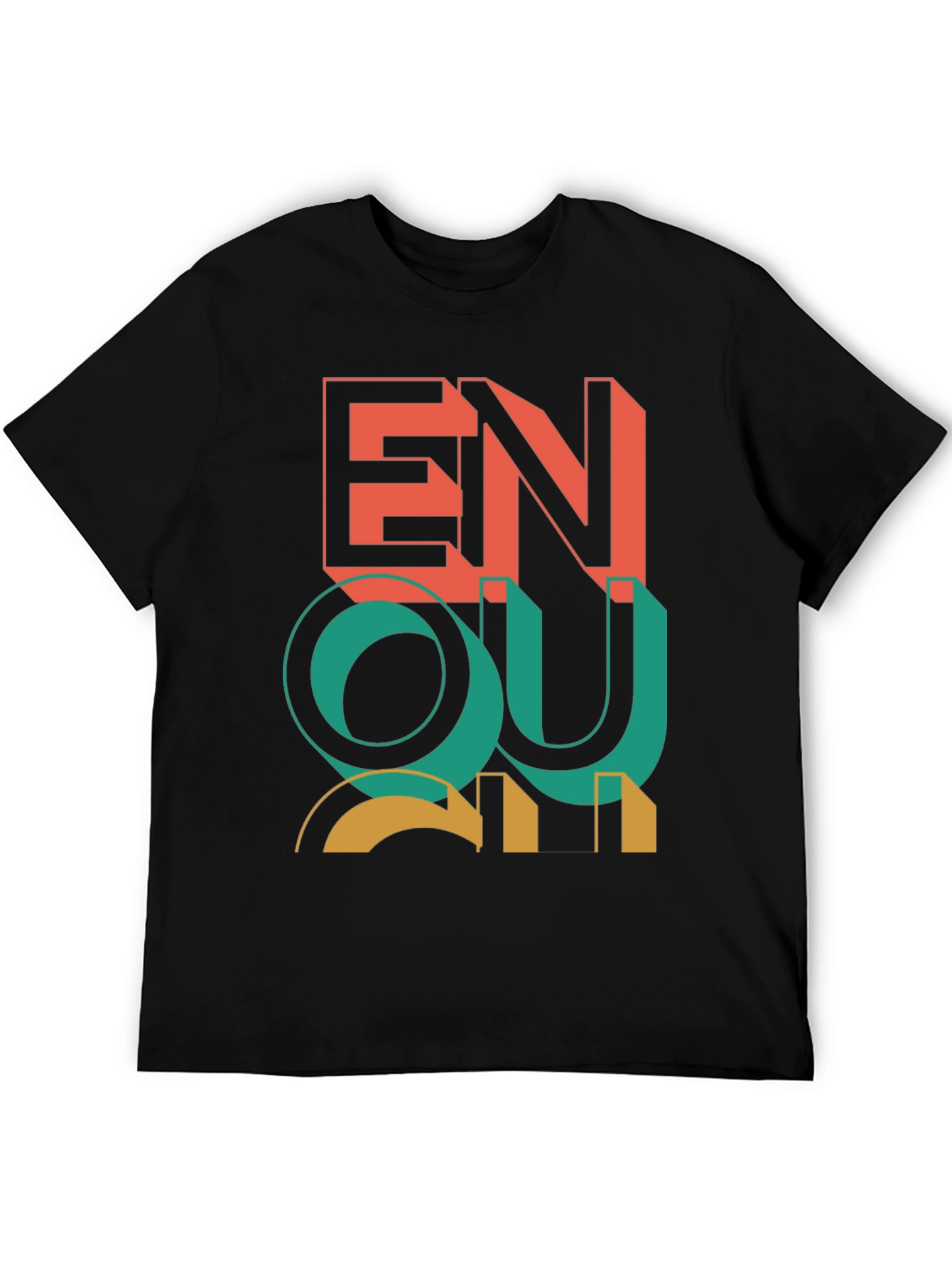 Black Abstract Graphic Print T-Shirt view 5