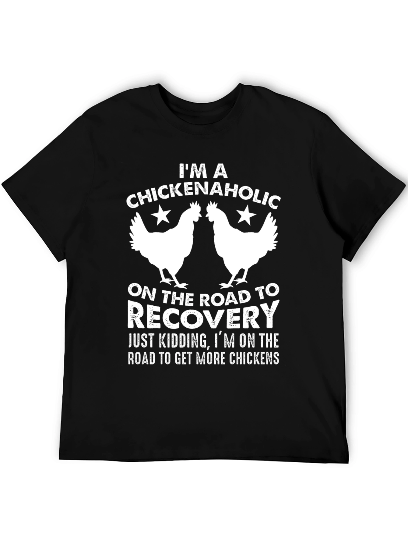 Black Chickenaholic T-Shirt - Funny Chicken Lover Tee view 5