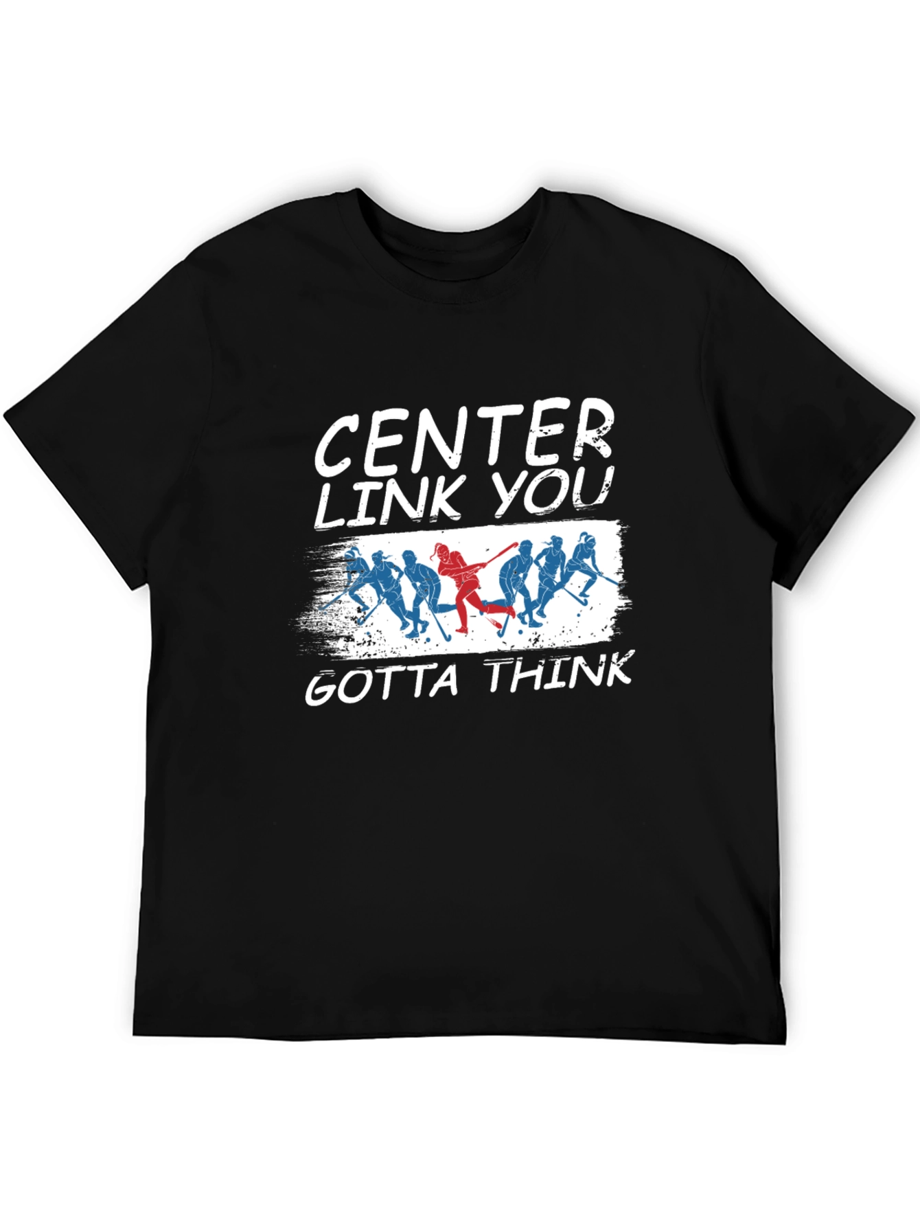 Black Center Link You Gotta Think Hockey Graphic Tee view 5