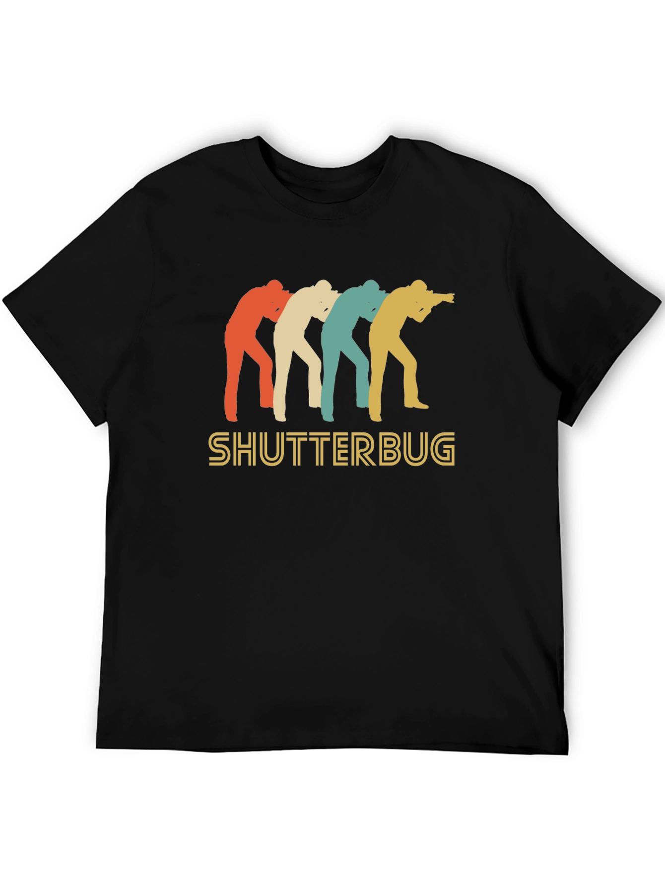 Black Shutterbug Retro Style T-Shirt view 5