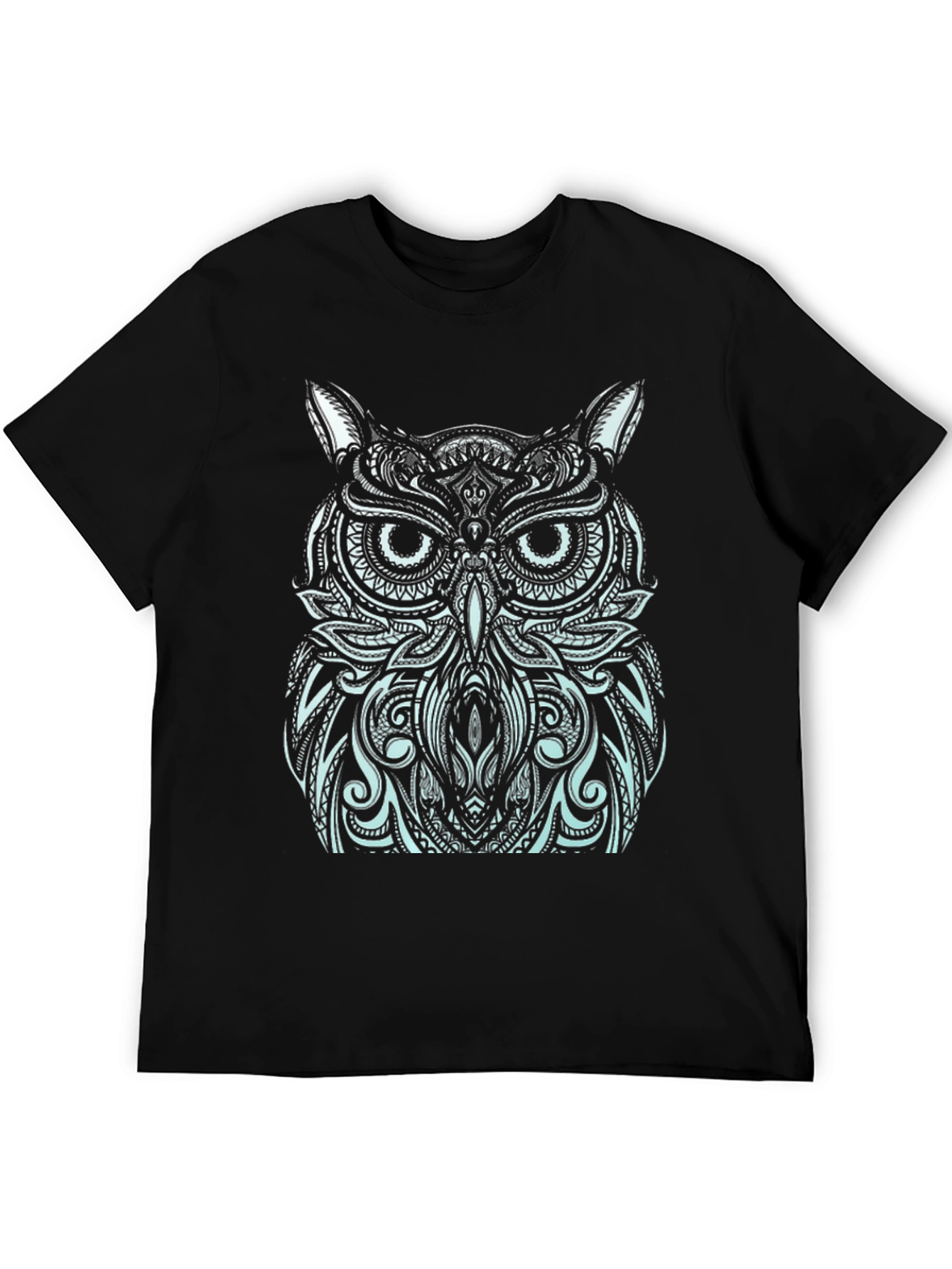 Black Owl Graphic Print Black T-Shirt view 5