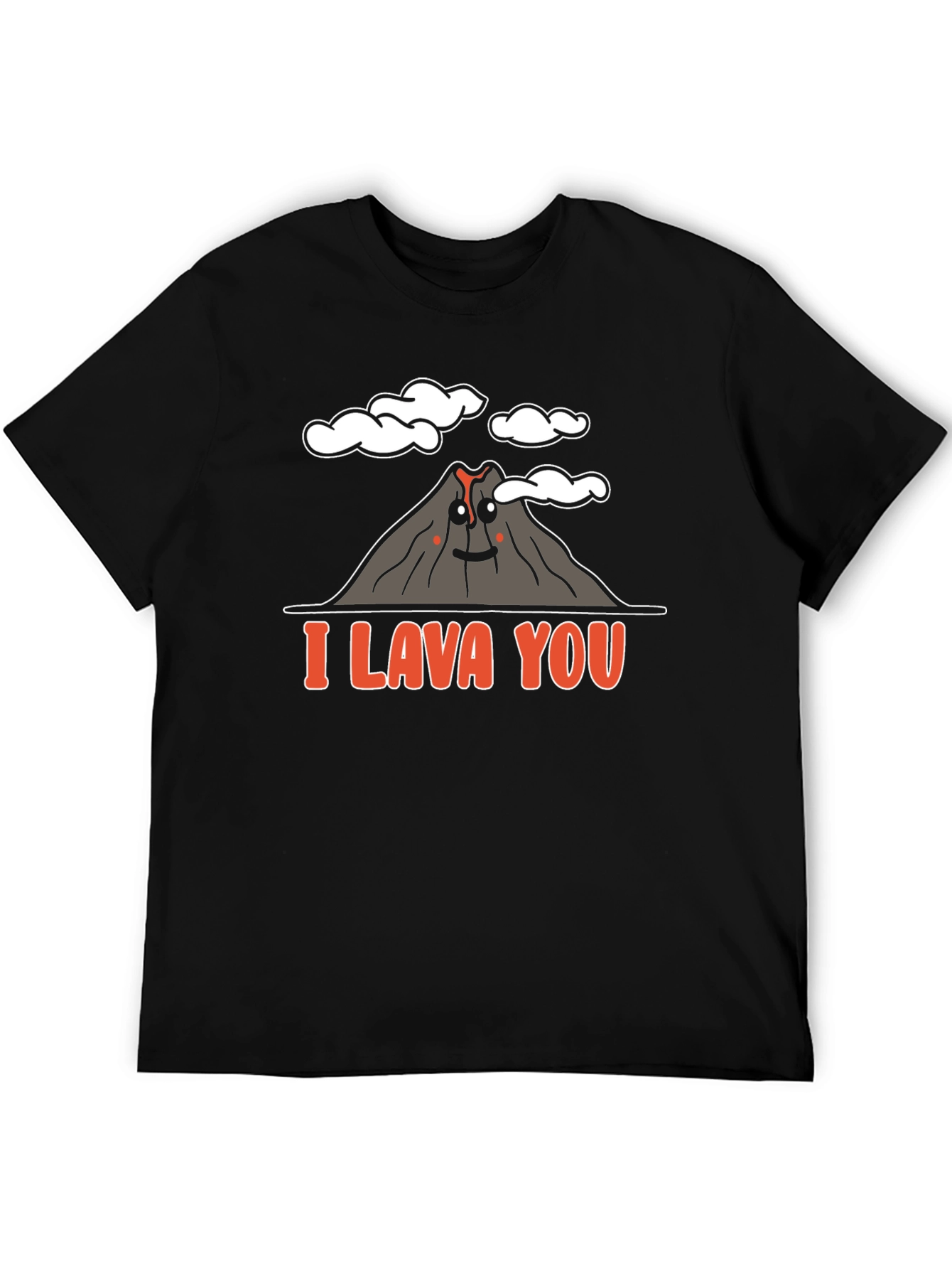 Black I Lava You Graphic T-Shirt - Volcano Love Pun view 5