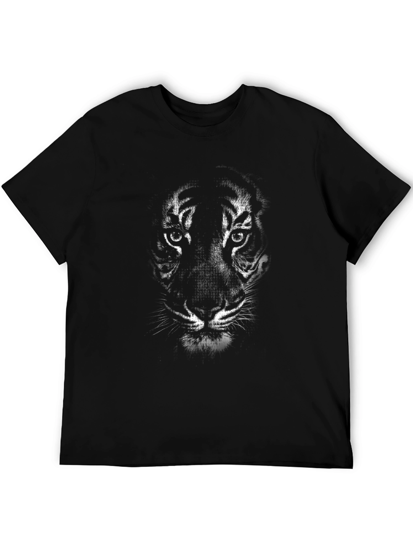 Black Tiger Face Graphic Black T-Shirt view 5