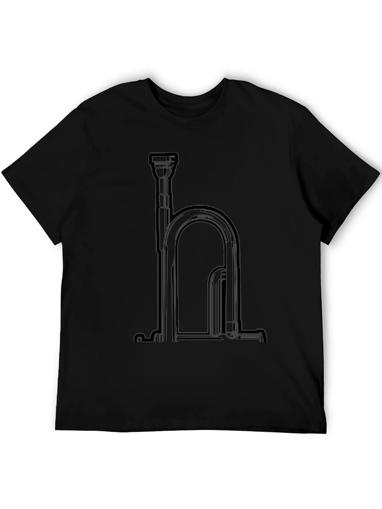 Black Bugle Graphic Black T-Shirt - Music Lover Tee view 5