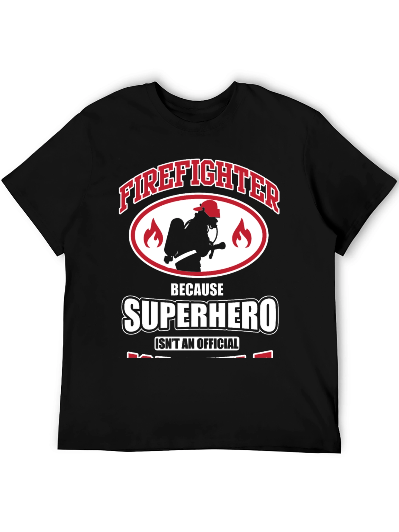 Black Firefighter Superhero Graphic Tee - Heroic Design view 5