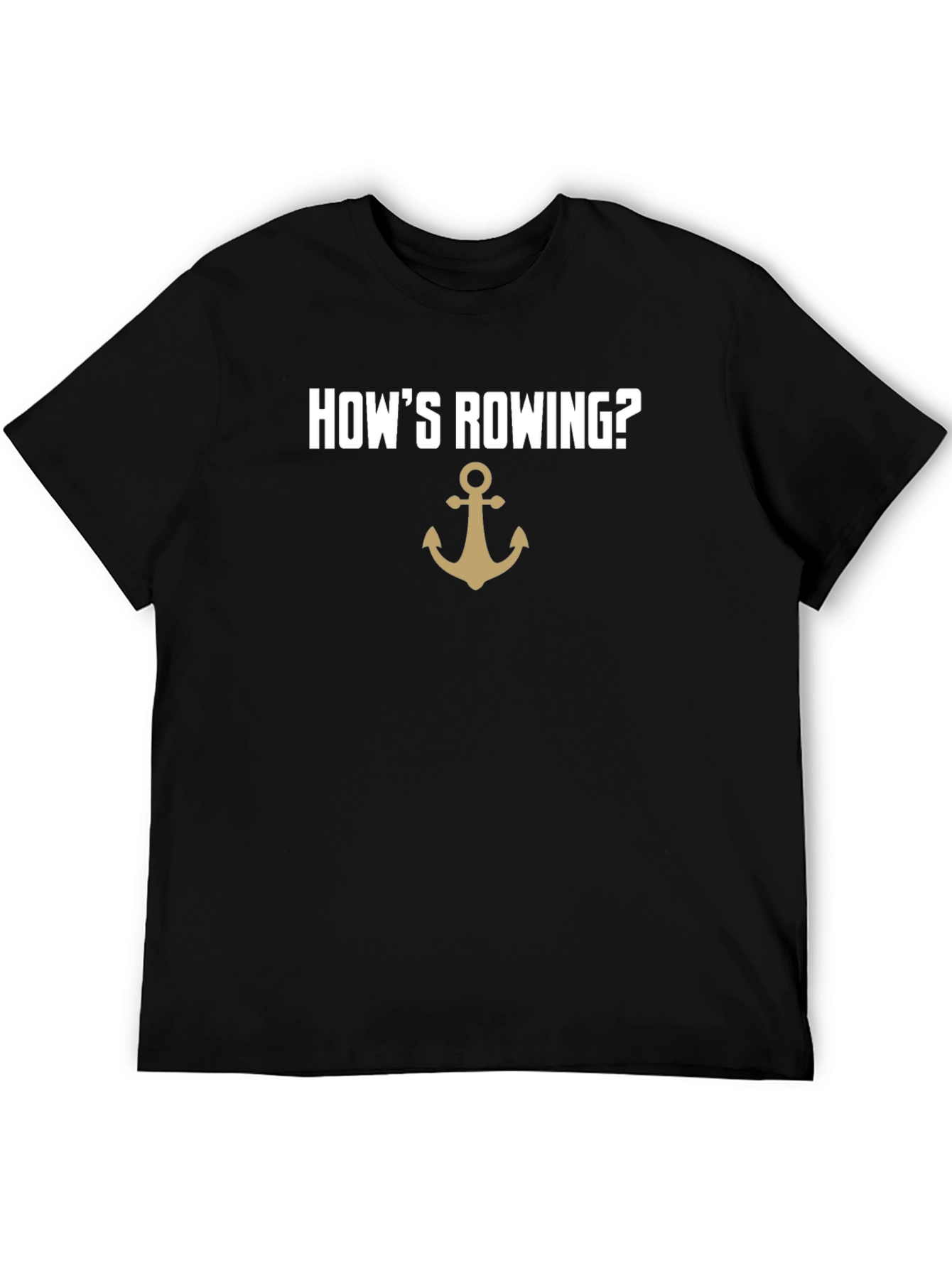 Black How's Rowing? Anchor Graphic T-Shirt view 5