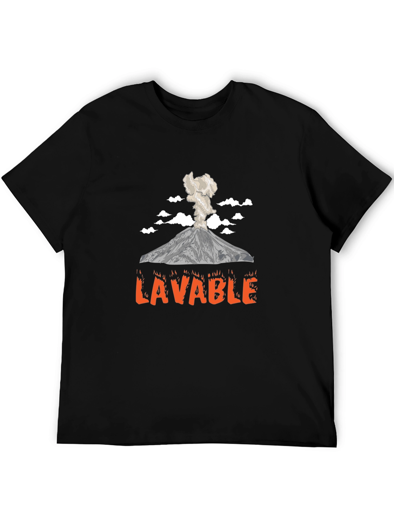 Black LAVABLE Volcano T-Shirt - Funny Graphic Tee view 5
