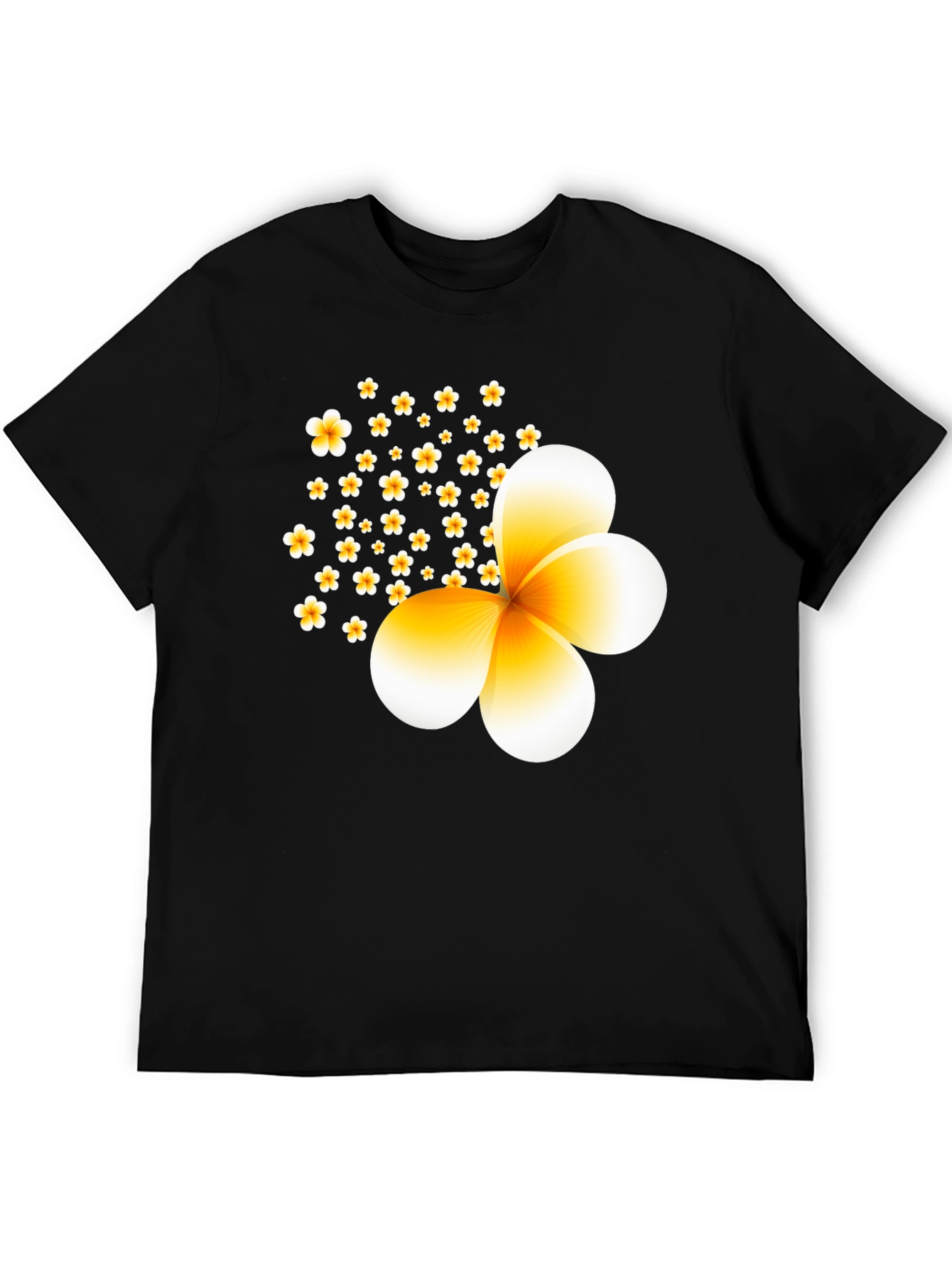 Black Floral Print Black T-Shirt view 5