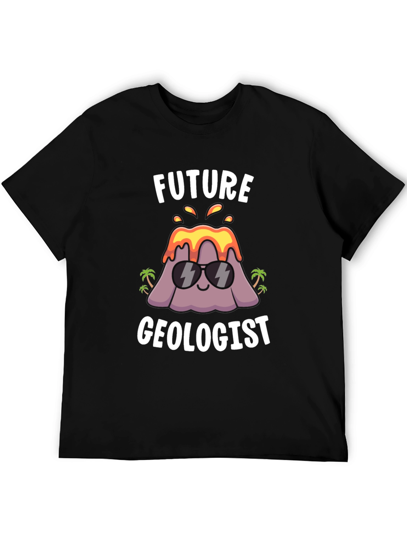 Black Future Geologist Volcano T-Shirt view 5