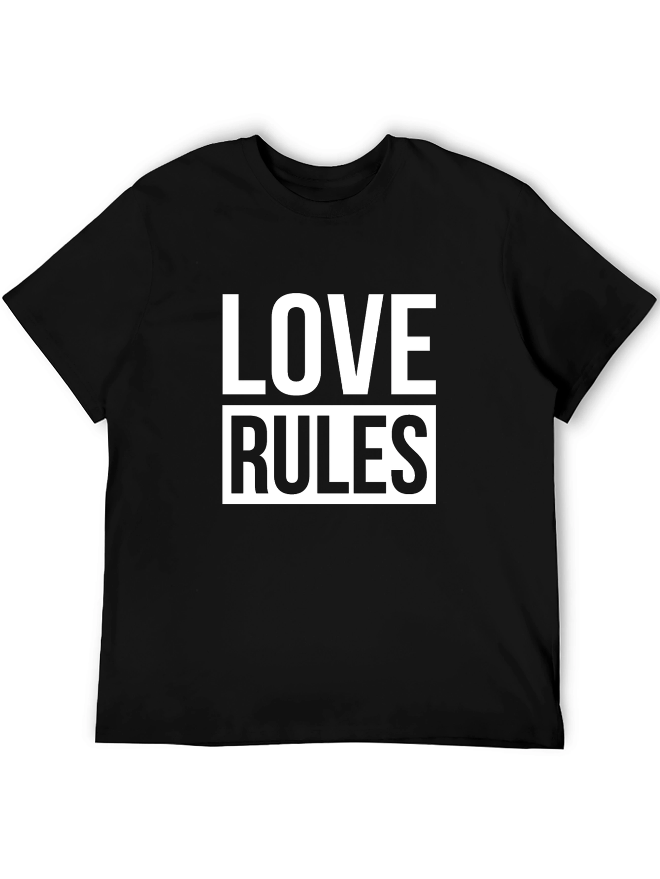 Black Love Rules Graphic Black T-Shirt view 5