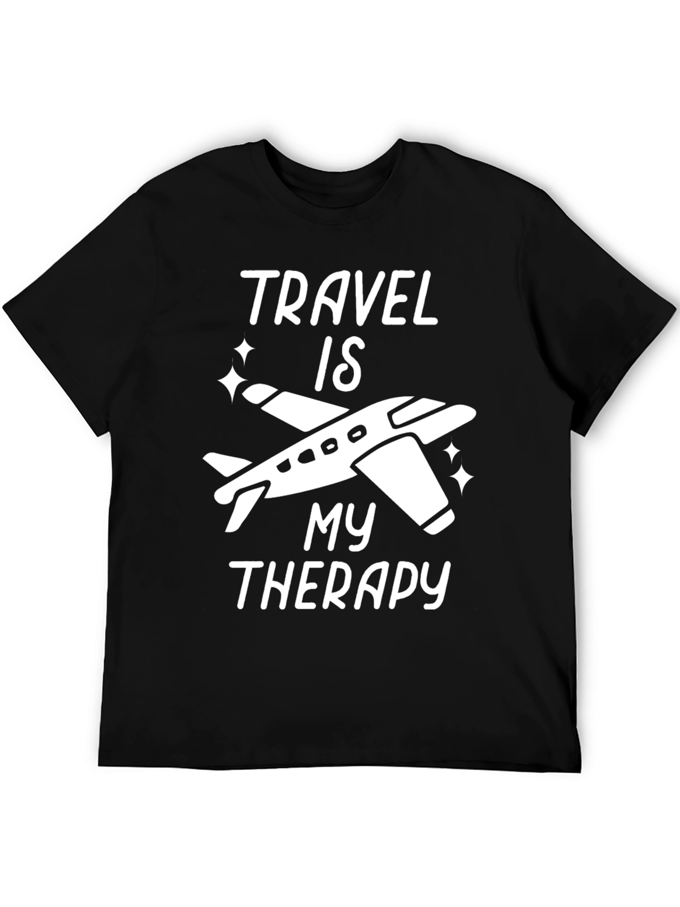 Black Travel Therapy T-Shirt view 5