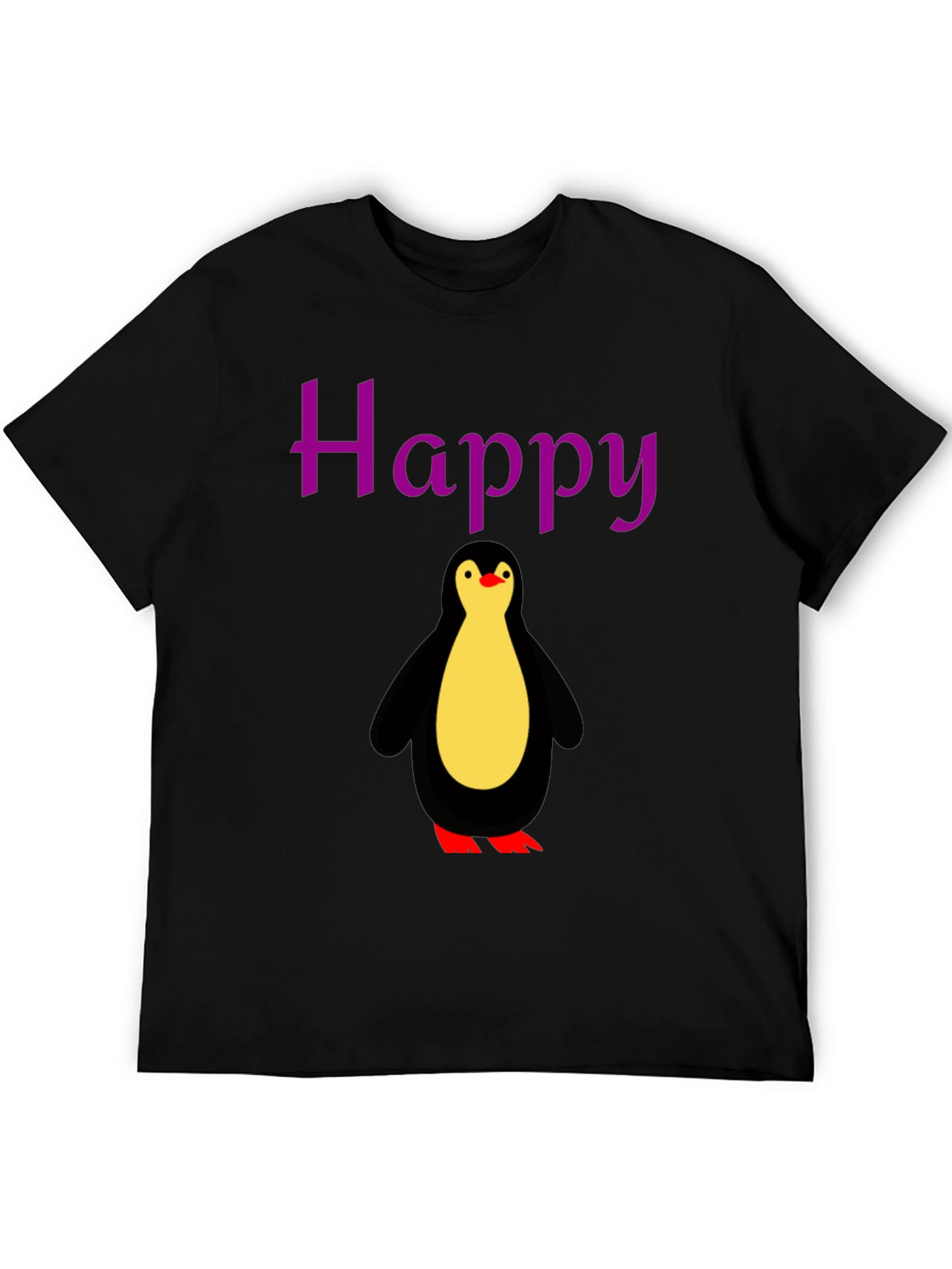 Black Happy Penguin Graphic Tee - Black view 5