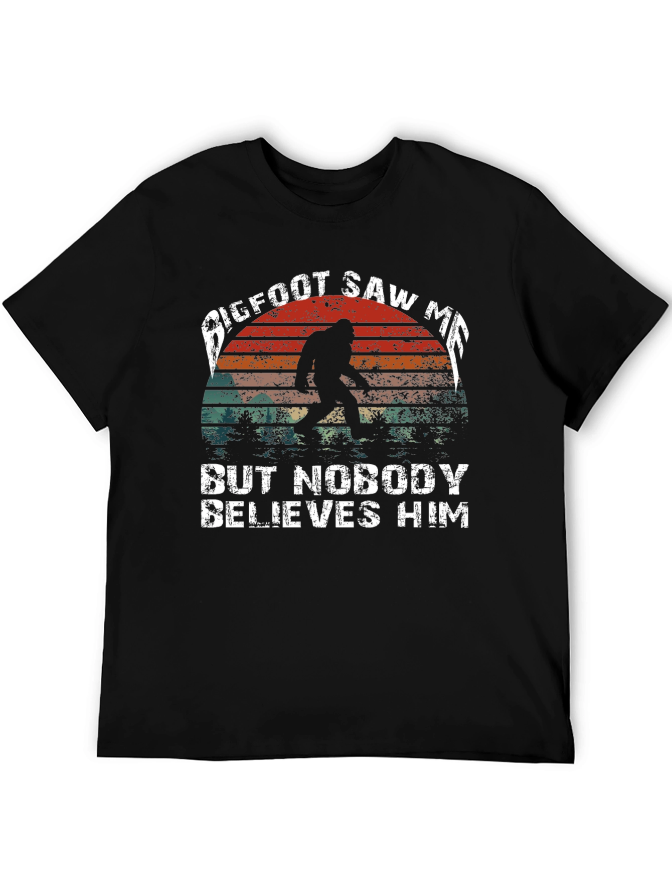 Black Bigfoot Saw Me Men's Graphic T-Shirt  view 5