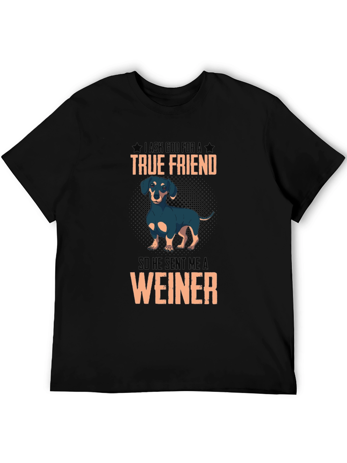 Black True Friend Dachshund T-Shirt view 5