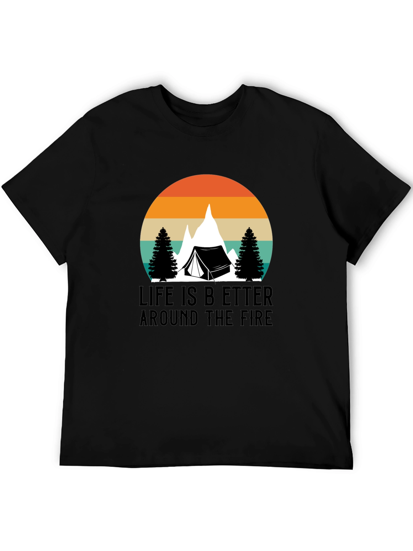 Black Life is Better Around the Fire Black Camping T-Shirt view 5