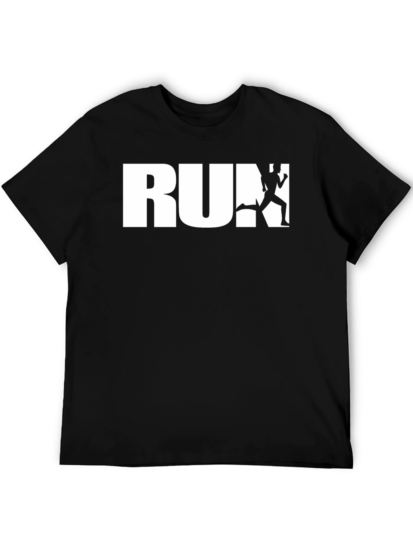 Black Run Graphic Tee - Black Cotton Casual Shirt view 5