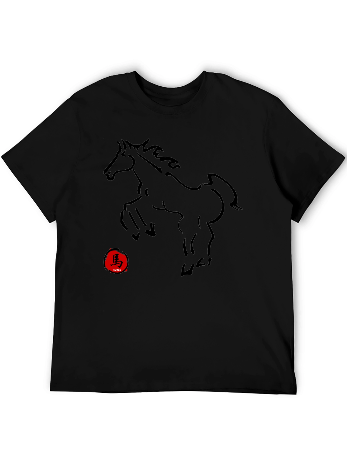 Black Black Horse Graphic Tee - Year of the Horse Design view 5