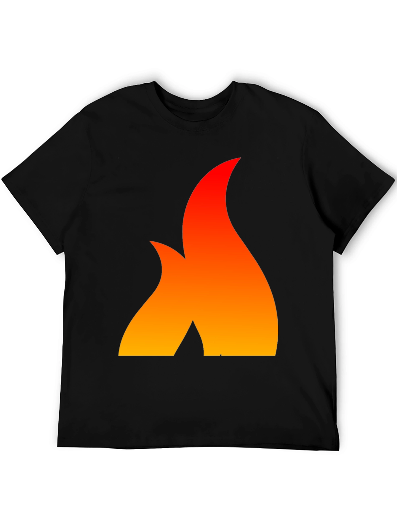 Black Fiery Flame Graphic Tee - Bold Statement Shirt view 5