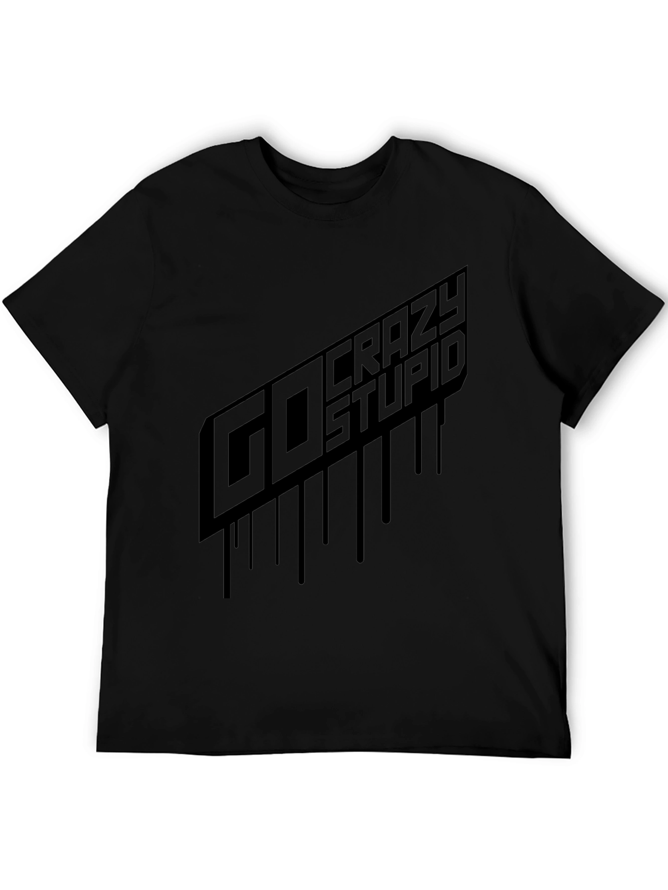 Black Go Crazy Stupid Graphic Tee - Black view 5