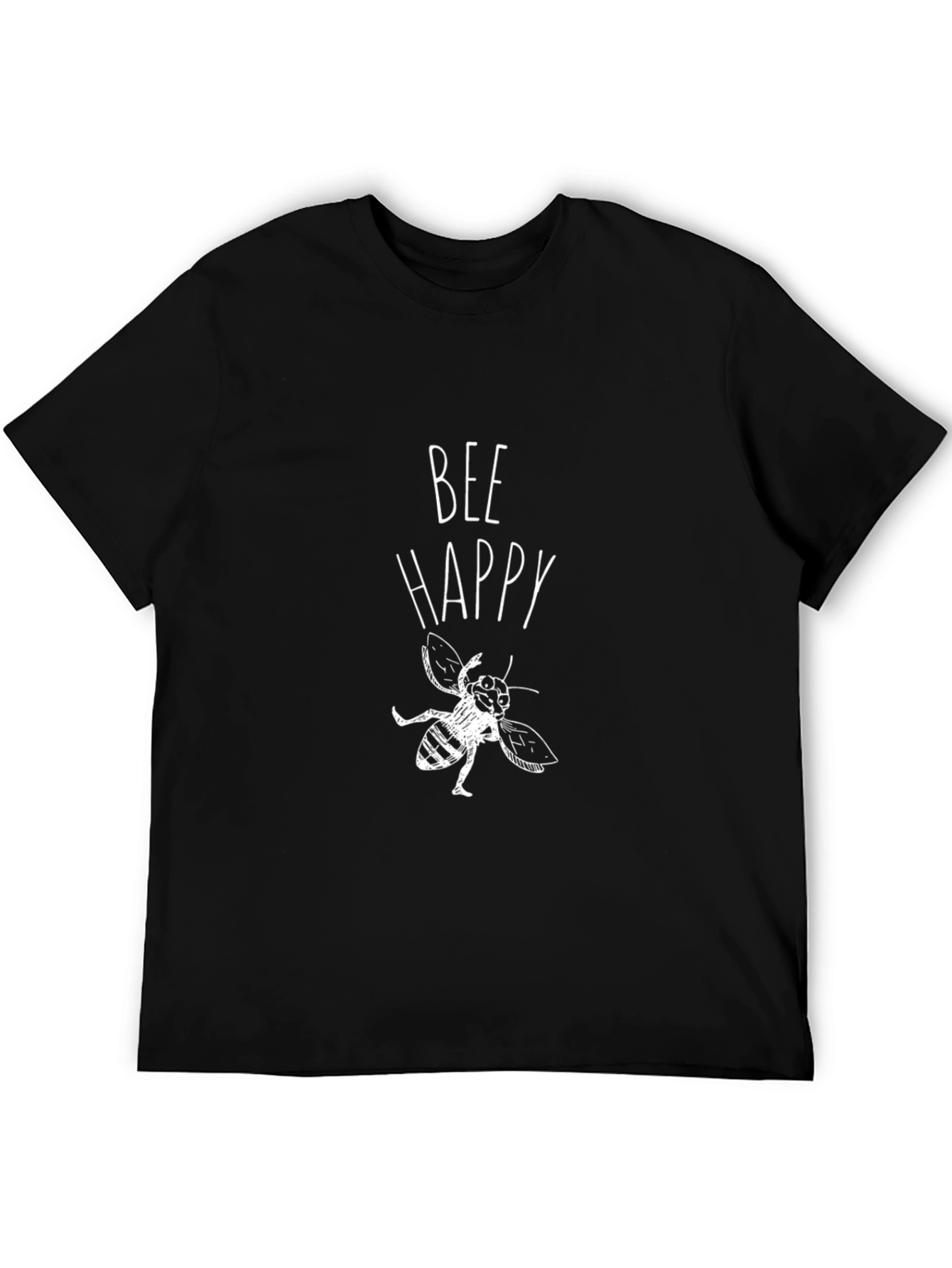 Black Bee Happy Graphic T-Shirt - Black view 5