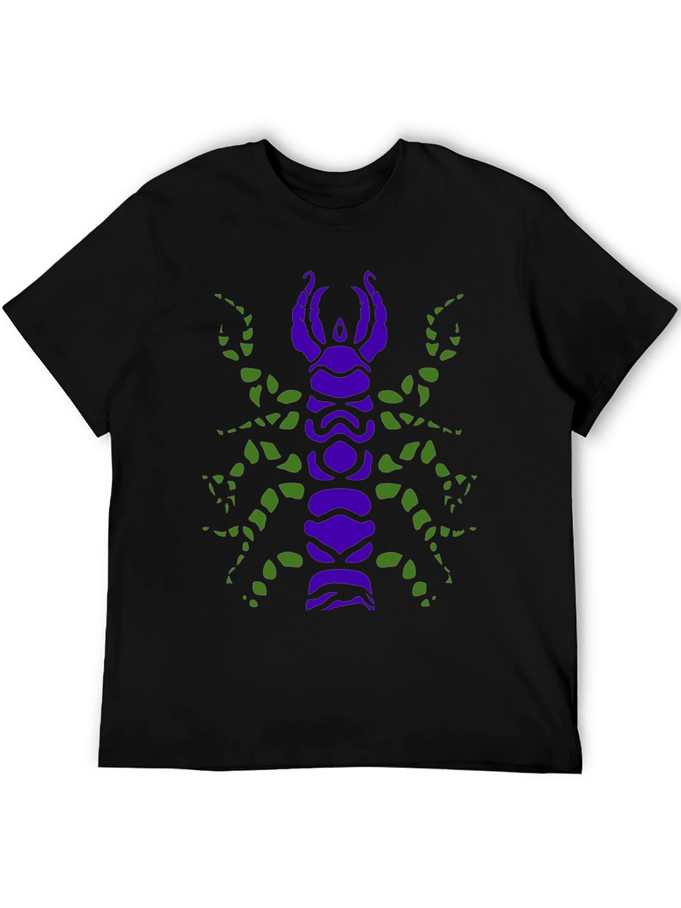 Black Scorpion Graphic Tee - Unique Purple and Green Design view 5