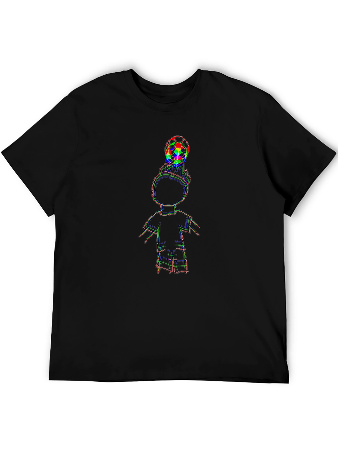 Black Cool Black T-Shirt with Soccer Boy Graphic view 5