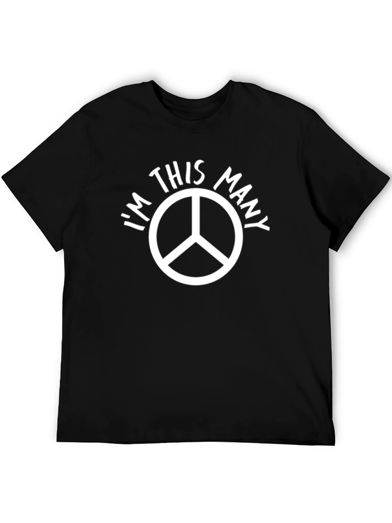 Black I'm This Many Peace Sign Birthday T-Shirt view 5