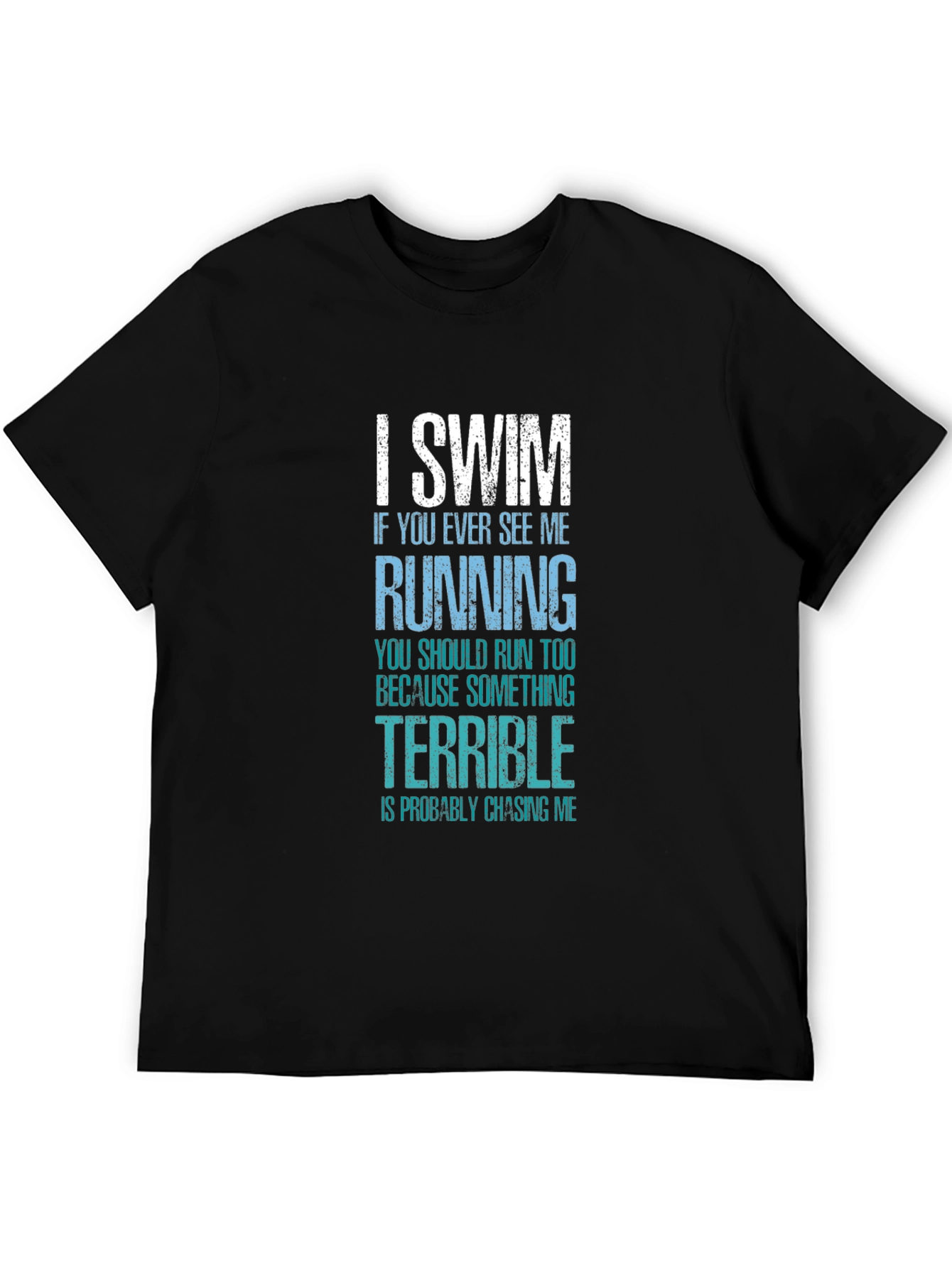 Black I Swim T-Shirt Funny Swimmer Gift view 5