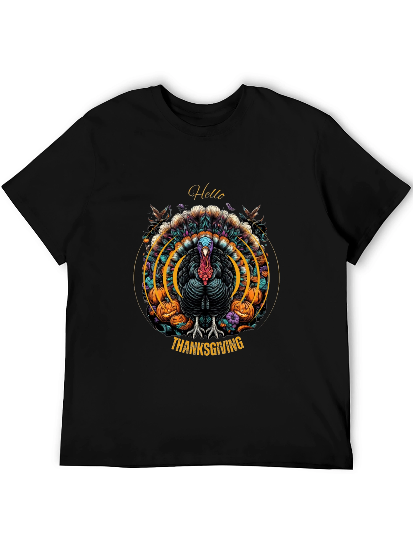 Black Thanksgiving Turkey Graphic Tee view 5