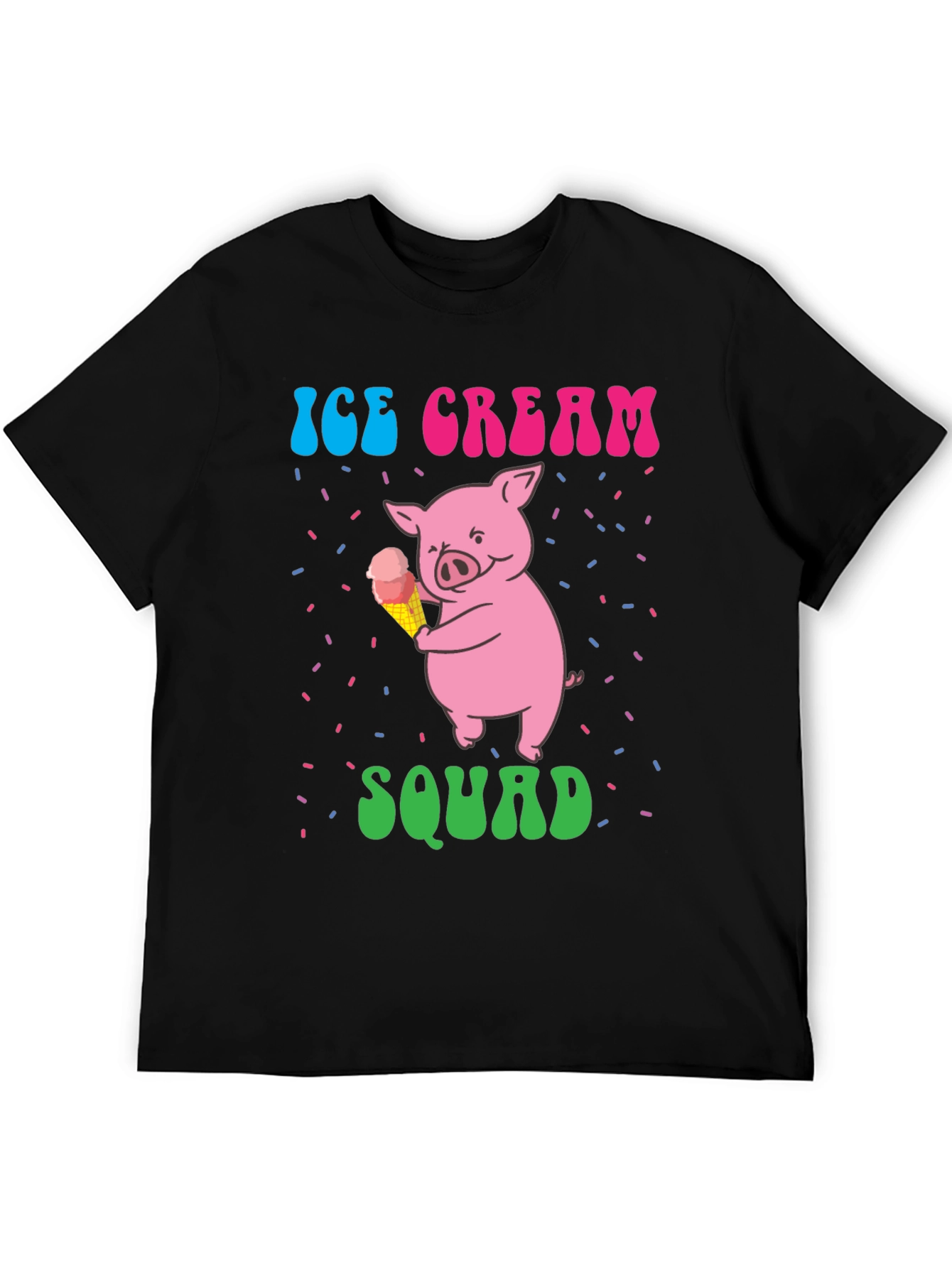 Black Ice Cream Pig Squad Tee view 5