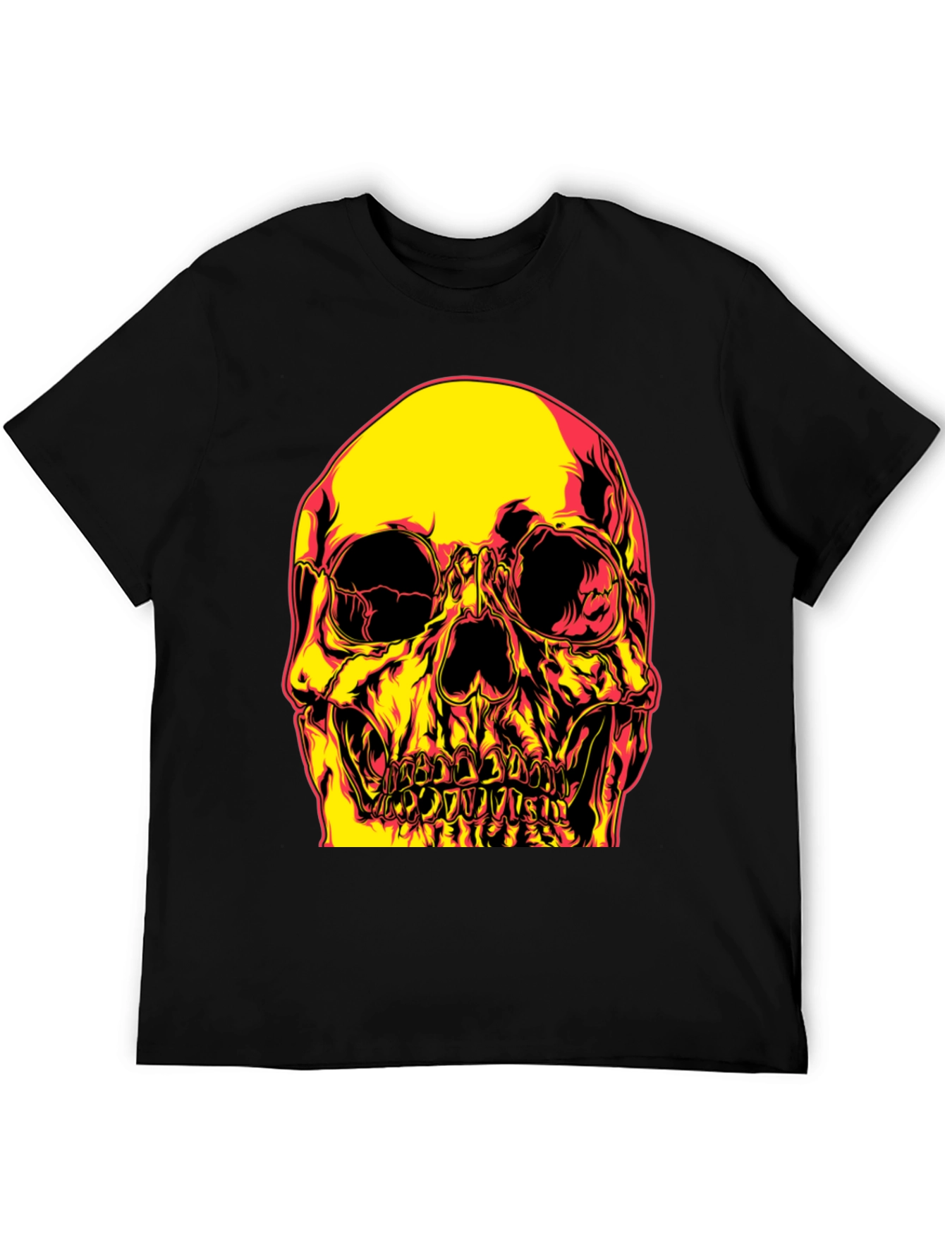 Black Skull Graphic Print Black T-Shirt view 5