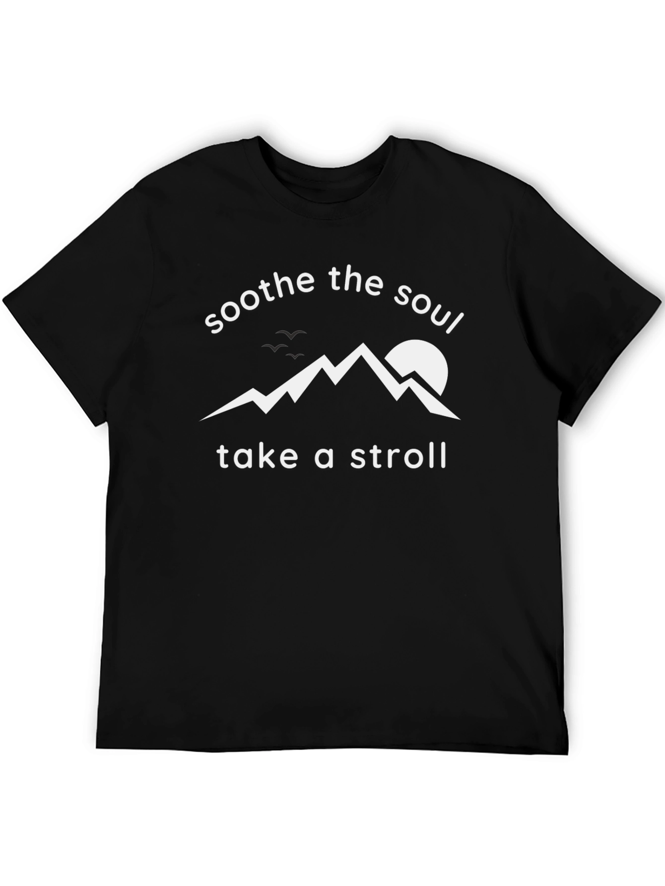Black Soothe The Soul Tee - Mountain Stroll Black Cotton Shirt view 5