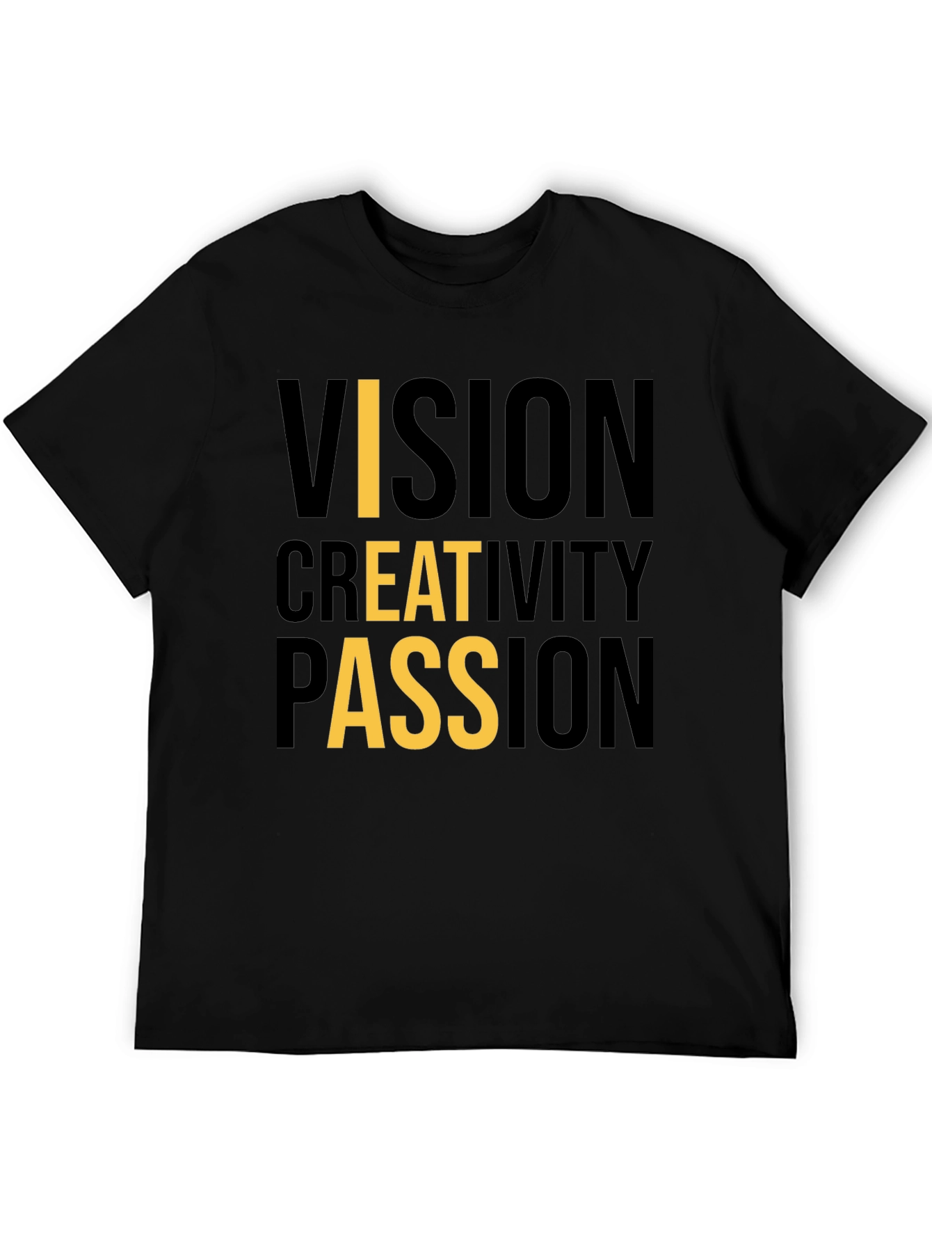 Black Vision Creativity Passion Black Graphic Tee view 5