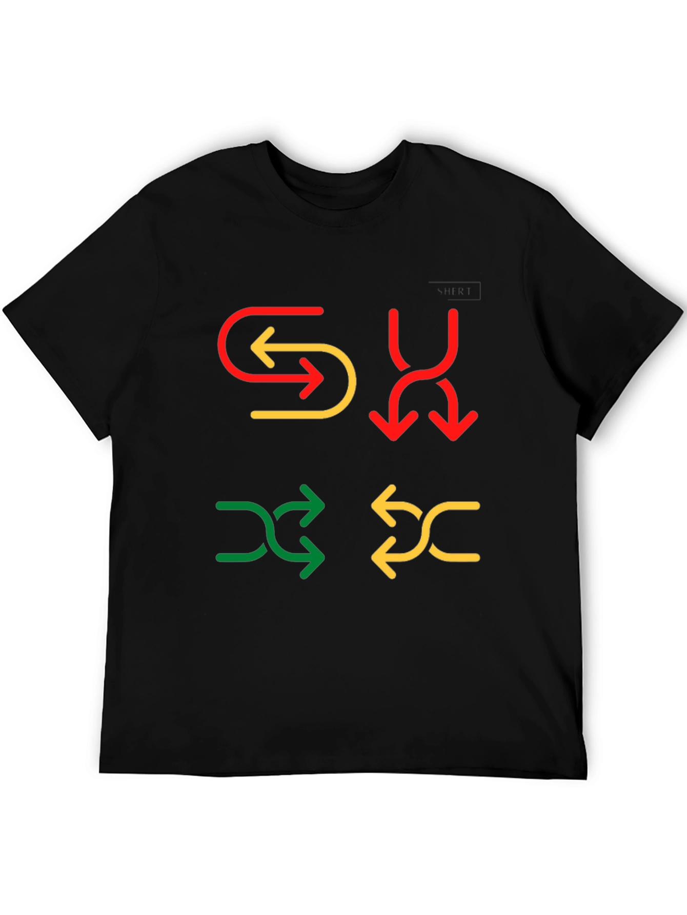 Black Colorful Arrow Graphic Print Tee view 5