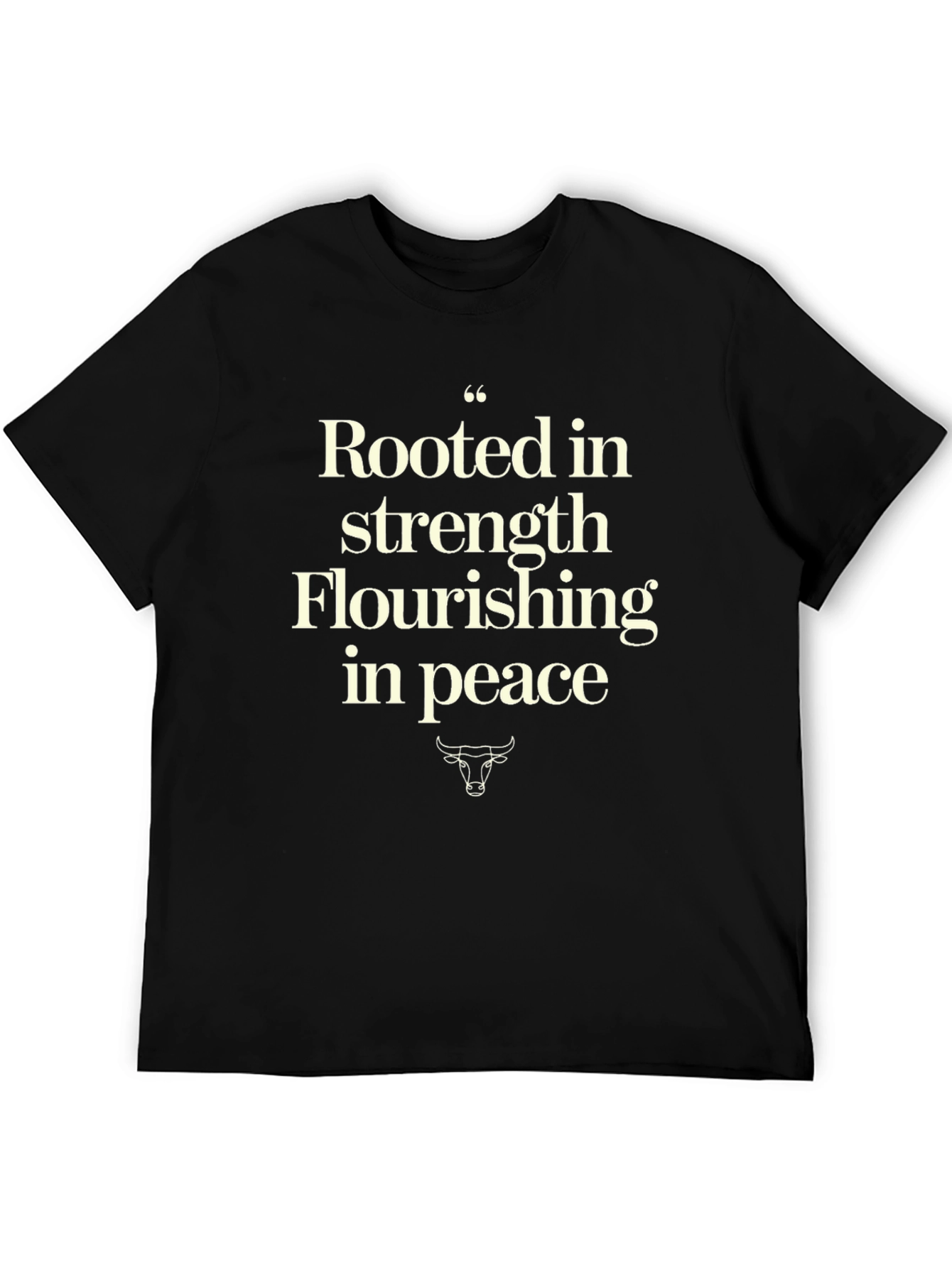 Black Rooted in Strength Graphic Tee - Black Casual T-Shirt view 5